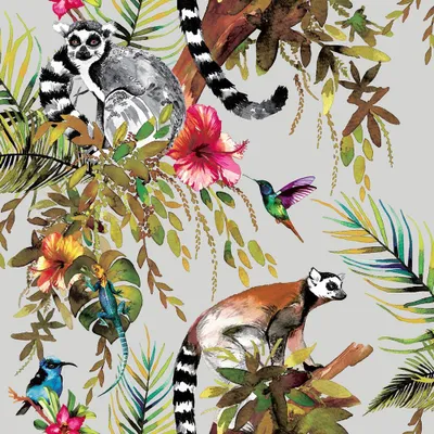 Image de Holden Décor - Papier peint, Lemur AG261 (999,74 cm x 53,34 cm) (Argent)