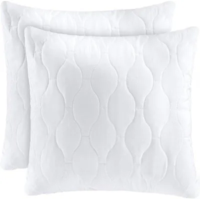Imagen del producto de Ibenzoa® Juego de 2 cojines de 80 x 80 cm, color blanco – Cojines de microfibra y poliéster acolchados, suaves y de apoyo, ideales para sofás, sillones y camas