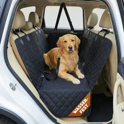 Immagine prodotto di Coperta per cani per l'auto - per il sedile posteriore - 137 x 147 cm - idrorepellente - resistente ai graffi - con guinzaglio per cani