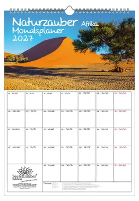 Produktbild von Naturzauber Afrika Planer DIN A3 Kalender für 2027 Landschaft Reise Tiere Urlaub - Seelenzauber