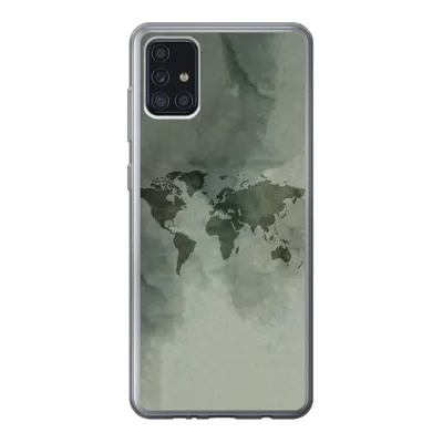 Produktbild von MuchoWow® Handyhülle Schutzhülle Hülle für Samsung Galaxy A52 5G Weltkarte - Grün - Grau Silikon Softcase Handy Hülle - Umschlag