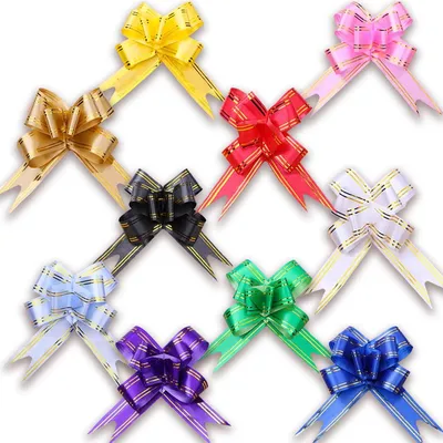 200 Mini Geschenkbänder bunt, Schmetterlingsknoten, für Weihnachten & Geburtstag