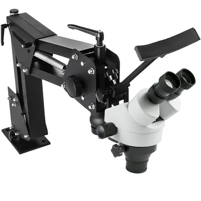 Image de VEVOR Zoom Trinoculaire Microscope Stéréo WF10X 20mm Binoculaire Support à Colonne Stéréo pour Outils de Bijouterie (3.5X-90X) Microscope, Silbe, 1 Count (Pack of 1) Multi-Directional Microscope