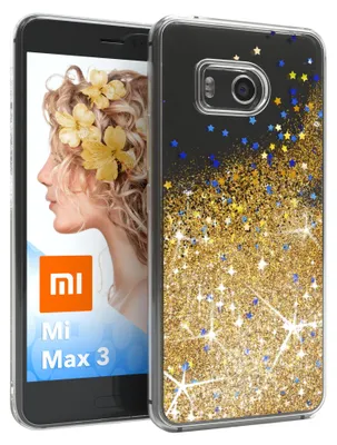 Produktbild von EAZY CASE - Glitzer Hülle kompatibel mit Xiaomi Mi Max 3 Glitzer Schutzhülle, Soft Case, Backcover Transparent mit Motiv