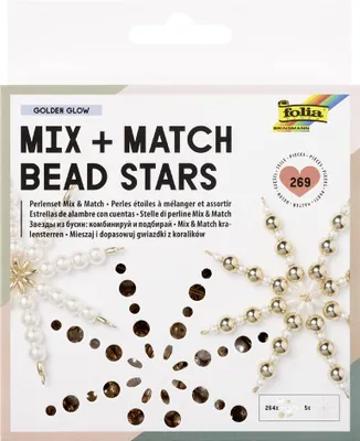 Produktbild von folia Perlensterne-Set Mix & Match GOLDEN GLOW 269-teilig