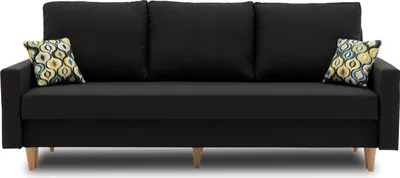 Produktbild von Couch Etna 215x90 mit Schlaffunktion Schlafsofa mit Bettkästen Schwarz
