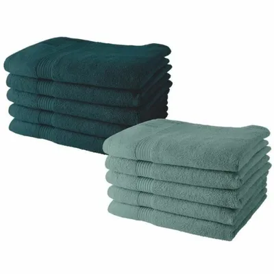 Immagine prodotto di Set Prosoape Today, 100% bumbac, verde inchis/verde deschis, 50x90cm, 10 bucati