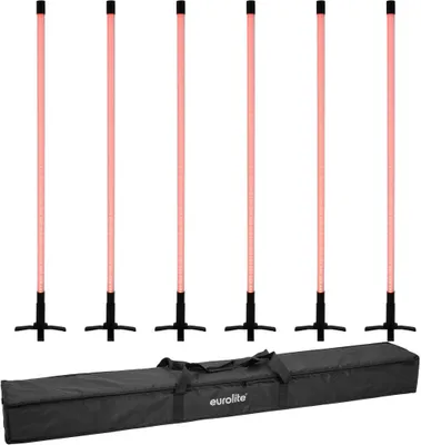 Productafbeelding van EUROLITE Set: 6 LED-lichtstaven, 134 cm, RGB + transporttas