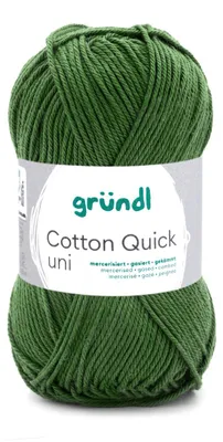 Produktbild von Gründl Baumwolle quick uni,50g.100%Baumwolle,mercerisiert,Häkel- u. Strickgarn,50g / 125 m,NS 3-4 166 moos