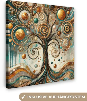 Obrázok produktu pre MuchoWow® - Plátno - Strom života - Strom - Abstraktný - Moderný, nástenný obraz, nástenné dekorácie obrazy obývacia izba, 90x90cm