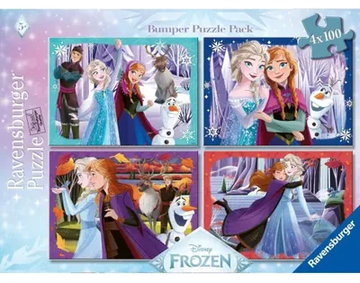 Obrázok produktu pre RAVENSBURGER Puzzle Disney: Ľadové kráľovstvo, 4 x 100 dielov