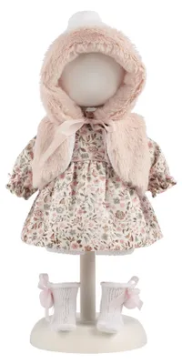 Produktbild von Llorens Puppenkleidung-Set, 35 cm, mit rosa Patchworkjacke und Blumenkleid