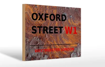 Produktbild von Holzschild London 30x20cm Westminster Oxford Street W1