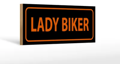 Produktbild von Holzschild Hinweis 27x10cm lady biker