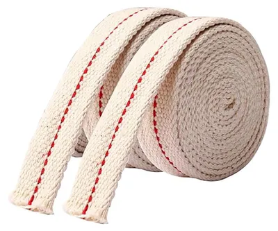2 Öllampendochte, 2 cm breit, 1 m lang, Baumwolle
