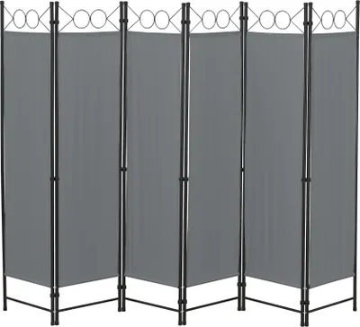 Zdjęcie produktu dla Parawan dzielący pokój Saragossa 6-częściowy 240x171 cm Parawan dzielący pokój 6-częściowy ciemnoszary