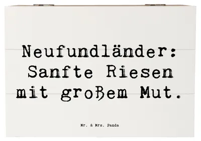 Produktbild von Mr. & Mrs. Panda Truhe Spruch Neufundländer Liebe 22 x 15 cm - Weiß - Geschenk, fotobox, Kiste, Hunde, Geborgenheit, Hunderassen Vielfalt, Hundeliebhaber, Hunderasse, Box