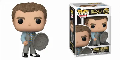 A Funko Pop! vinyl figure of Sonny Corleone from The Godfather, shown both out of its packaging and in its retail box.