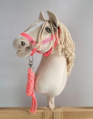 Produktbild von Hobby Horse Set Verstellbare Halfter A3 Naturfaser Rosa und Weiche Schnur für Babybett