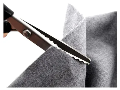 Produktbild von Zackenscheren, 5 mm Dreiecksschere, Stoffschere, Gezackte Schere, Edelstahl Schere, Zickzackschere, Spitzen-Schere, Schneiderschere, für das Schneiden von Stoff, Kleidung, Nähen, Papier, Basteln (Schwarz)