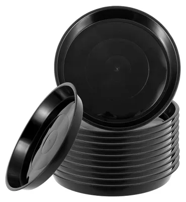 Produktbild von 12er Set runde Blumentopfuntersetzer 35 cm in Schwarz