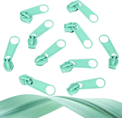 10 Reißverschluss Zipper für Endlosreißverschluss, 5mm, minze