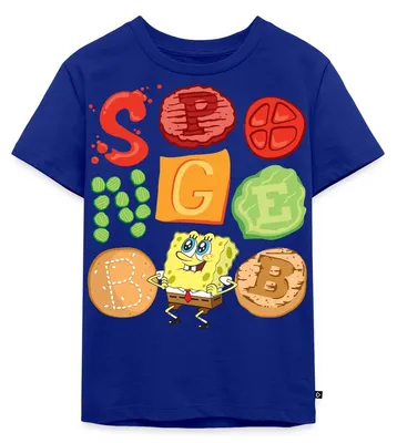 Produktbild von Spreadshirt Spongebob Schwammkopf Burger Zutaten Design Kinder Premium T-Shirt, 110/116 (4 Jahre), Royalblau