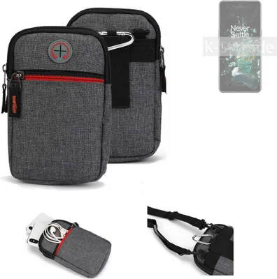 Produktbild von K-S-Trade Holster Gürteltasche kompatibel mit OnePlus 10T Handy Tasche Schutz Hülle grau Zusatzfächer 1x
