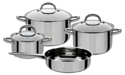 Produktbild von Topf-Set Montreal, 4-teilig, Edelstahl, Silber, 24 cm, 7-Einheiten, 38 x 25,5 x 15,5 cm