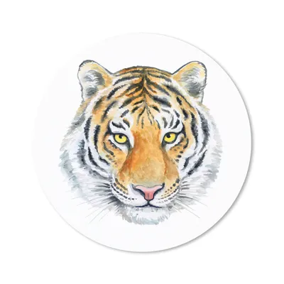 Produktbild von MuchoWow® Mauspad Mousepad Tiger - Gelb - Kopf 20x20 cm - Mousepads - Maus Mat - Pad - Mausunterlage - Schreibtischmatte