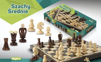Obrázek produktu pro Dřevěné červené šachy 31cm 30025