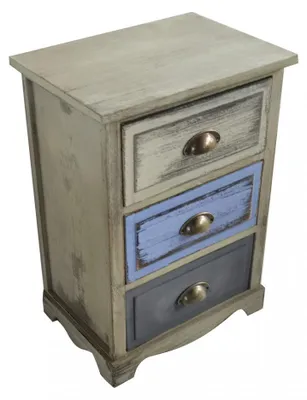 Image de Meuble en bois à trois tiroirs, 40 x 29 x H 57 cm, pour l'aménagement intérieur