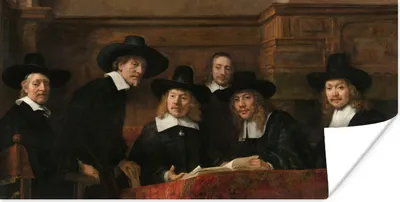 Produktbild von MuchoWow® Poster Die Stahlmeister - Gemälde von Rembrandt van Rijn 120x60 cm - Bild