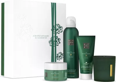 Produktbild von Rituals Jing Medium Giftset Scented Candle 140g/Foaming Shower Gel 200ml/Body Cream 100ml/Body Scrub 125g 565 ml