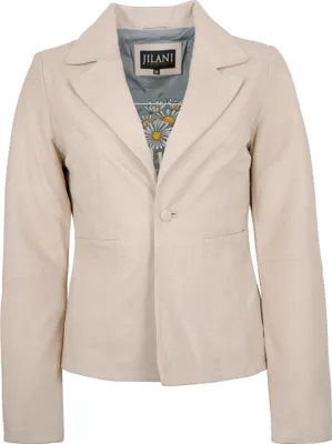 Produktbild von Jilani - Damen Lederjacke Blazer Lammnappa beige : 36