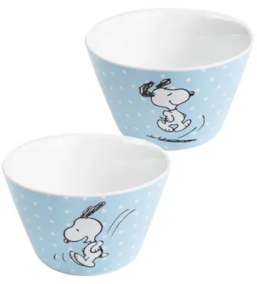 Produktbild von The Peanuts Schüssel Snoopy - Müslischale Schale Blau mit Punkten Porzellan 500ml