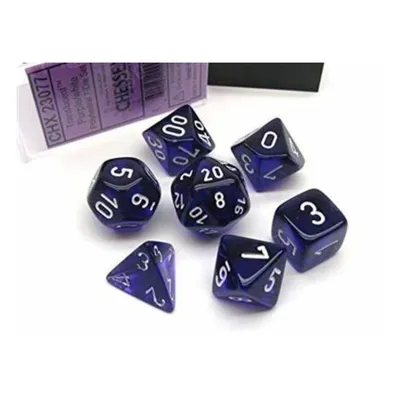 Produktbild von Chessex 7-Würfelset Translucent Violett/Weiß