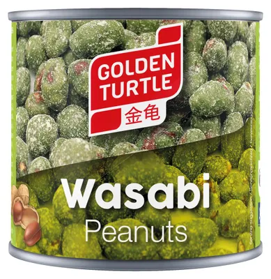 Obrázek produktu pro Arašídy Golden Turtle ve wasabi polevě, křupavé a pikantní 140g