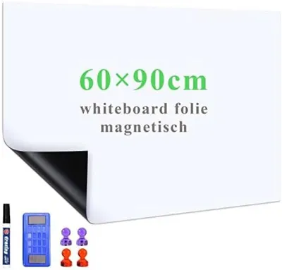 Productafbeelding van PromoHome® Magnetisch whiteboardfolie, 60x90 cm - Zelfklevend planbord met marker