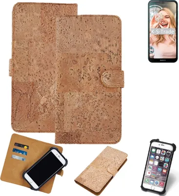 Produktbild von K-S-Trade Hülle kompatibel mit Huawei Y5 2019  Kork Handyhülle Cover  Schutzhülle TPU Case Bumper in Hellbraun, (1x)