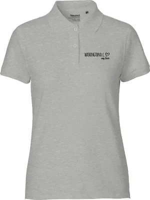 Produktbild von Huuraa Damen Polo Shirt Washington D.C. my love XXL Sport Grey Bio Baumwolle Fairtrade Poloshirt Geschenkidee