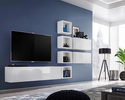 Image de Meuble mural TV mural en bois style moderne étagère murale salon meubles neuf