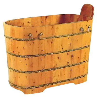 Immagine prodotto di Vasca da bagno in legno Fitovanna Vasca da bagno in legno autoportante Vasca da bagno naturale 100x58 cm
