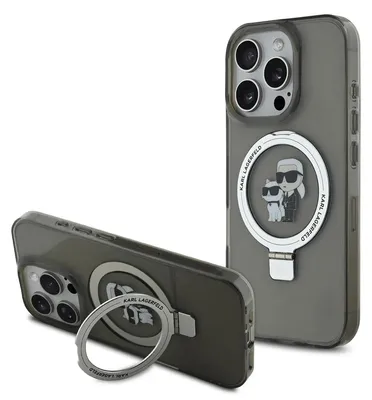 Obrázok produktu pre Karl Lagerfeld Ringstand Karl a Choupette MagSafe púzdro pre iPhone 16 Pro Max čierne (KLHMP16XHMRSKCK)