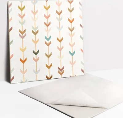 Obrázek produktu pro Nálepky na dlaždice do koupelny a kuchyně - 9 PVC dlaždic s vlastnostmi samolepení 30 x 30 - Boho složení