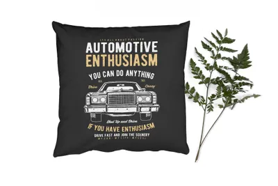 Produktbild von MuchoWow® Zierkissen Sofakissen Wohnzimmer Dekokissen 40x40 cm Mancave - Auto - Zitate - Oldtimer - Foto Kissen - Schlafzimmer Dekoration