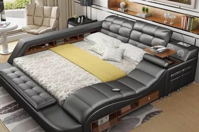 Zdjęcie produktu dla Podwójne luksusowe łóżko Chesterfield 180x200 wielofunkcyjne łóżko New JVmoebel