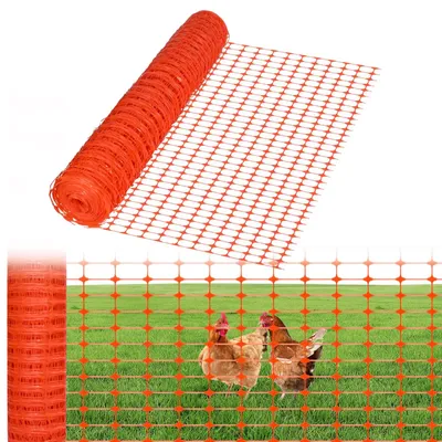 Produktbild von Tierzaun Weidezaun Absperrnetz - Orange - 100 cm hoch - 30 m - PE-Kunststoff - Für Geflügel und Baustellen