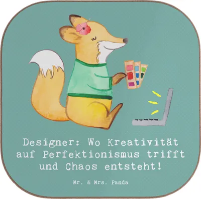Produktbild von Mr. & Mrs. Panda Tassenuntersetzer Designer Magie - Meeresbrise - Geschenk, Untersetzer Tasse, Design, kreative Disziplin, Mode, weinuntersetzer, Tischuntersetzer, Berufe