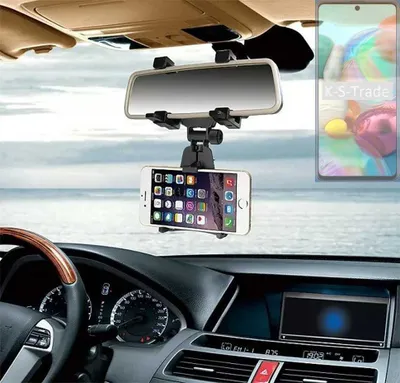 Produktbild von K-S-Trade Smartphone Halterung kompatibel mit Samsung Galaxy A71 Rückspiegel Halterung schwarz Auto Halterung KFZ Halter
